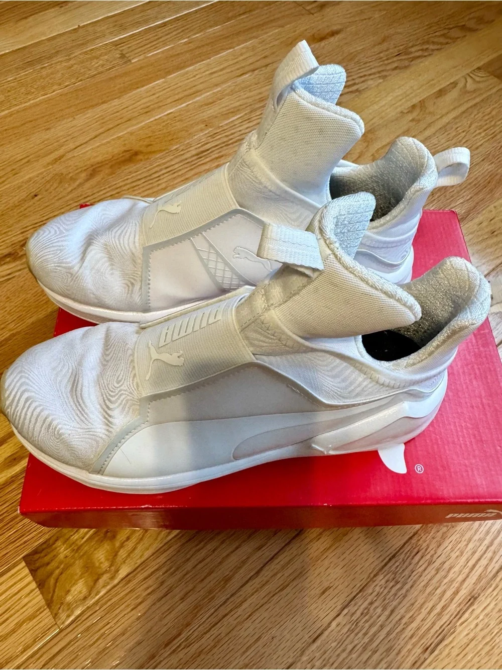 Puma Kids White Slip-On High-Top Sneakers